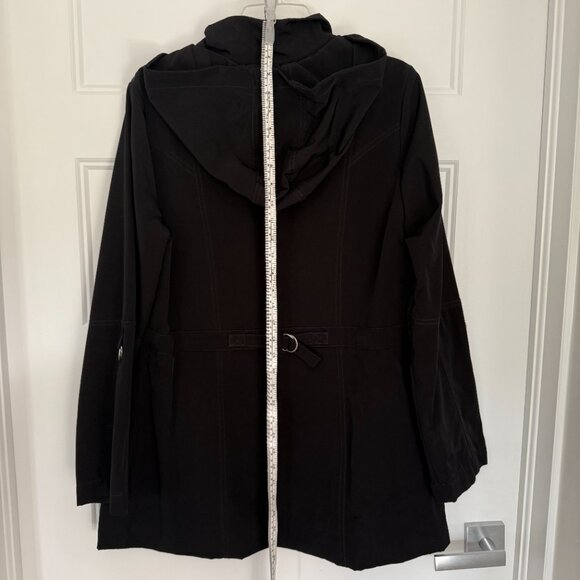 Esprit - Black Hooded Coat with Zipper - Size L - Picture 12 of 16